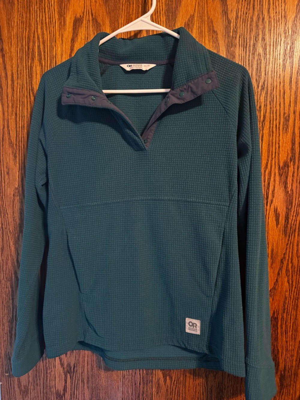 Outdoor Research Teal Waffle Knit Pullover with Navy Trim